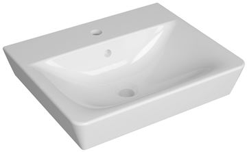 CONCEPT 100 umyvadlo 55 cm, s otvorem pro baterii a přepadem, alpská bílá