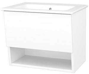 CONCEPT 400 skříňka pod umyvadlo 56x48,5x48 cm, 1 zásuvka, 1 police, Push-open, lesklá bílá