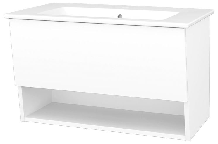 CONCEPT 400 skříňka pod umyvadlo 76x48,5x48 cm, 1 zásuvka, 1 police, Push-open, lesklá bílá C400.80.B Obrázek - Hlavní obrázek