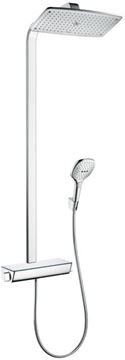 HANSGROHE RAINDANCE E360 SHOWEPIPE 360 sprchový set s termostatickou baterií, horní sprcha, ruční sprcha se 3 proudy, tyč, hadice, držák, chrom