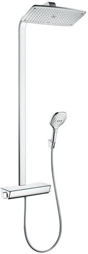HANSGROHE RAINDANCE E360 SHOWEPIPE 360 sprchový set s termostatickou baterií, horní sprcha, ruční sprcha se 3 proudy, tyč, hadice, držák, chrom 27112000 Obrázek - Hlavní obrázek