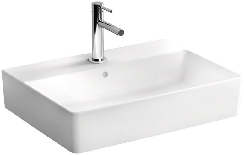 VITRA NUO umyvadlo na desku 60 cm, s otvorem pro baterii a přepadem 7432B003-0001 Obrázek - Hlavní obrázek