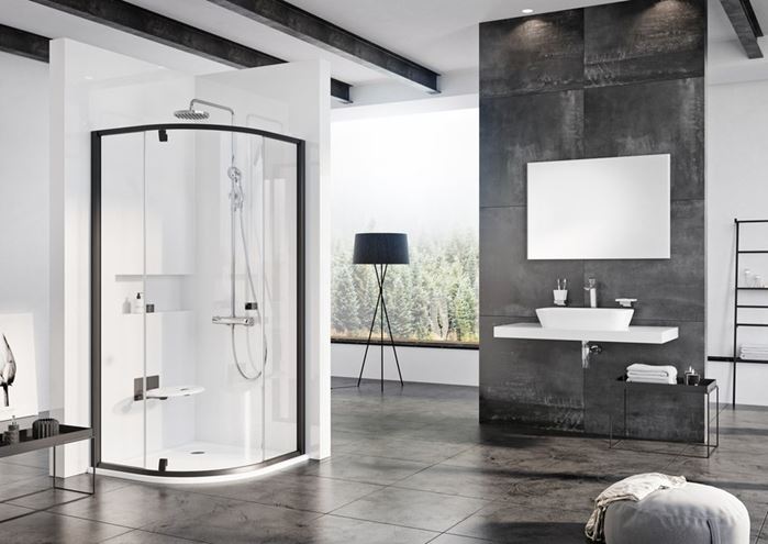 CONCEPT PIVOT STYLE PT-PSKK3 sprchový kout 80x80 cm, R500, pivotové dveře, černá/sklo transparent 37644300Z15 Obrázek - Hlavní obrázek