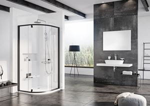 CONCEPT PIVOT STYLE PT-PSKK3 sprchový kout 90x90 cm, R500, pivotové dveře, černá/sklo transparent