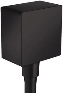 HANSGROHE FIXFIT SQUARE přípojka hadice 64x41x64mm, G1/2", se zpětným ventilem a kulovým kloubem, černá mat