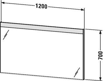 CONCEPT 450 zrcadlo 120x70 cm, s osvětlením, se senzorem LM784800000 Technický nákres
