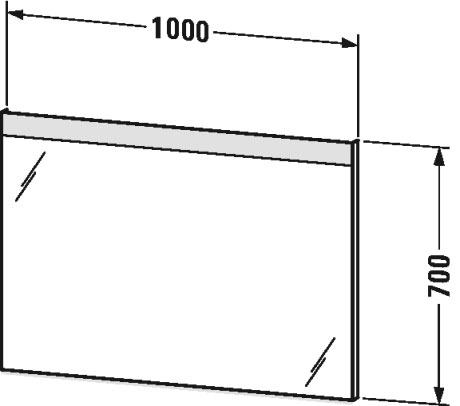 CONCEPT 450 zrcadlo 100x70 cm, s osvětlením, se senzorem LM783700000 Technický nákres