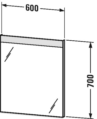 CONCEPT 450 zrcadlo 60x70 cm, s osvětlením, se senzorem LM783500000 Technický nákres