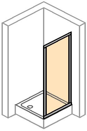 CONCEPT 70 boční stěna 100x190 cm, matná stříbrná/čiré sklo E20507.087.322 Obrázek - fotka