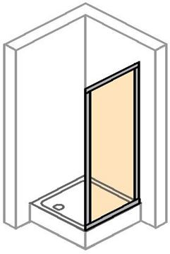 CONCEPT 70 boční stěna 100x190 cm, matná stříbrná/čiré sklo E20507.087.322 Obrázek - fotka
