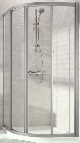 CONCEPT 70 sprchový kout 80x80 cm, R500, posuvné dveře, stříbrná matná/sklo čiré E20601.087.322 Obrázek - Hlavní obrázek