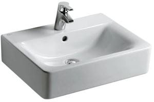 CONCEPT CUBE umyvadlo 50 cm s otvorem pro baterii a přepadem, alpská bílá