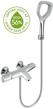 NOVASERVIS METALIA ECO+ vanová nástěnná termostatická baterie, s přepínačem, se sprchovou soupravou, chrom 57921,0E Obrázek - fotka