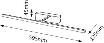RABALUX PICTURE SLIM nástěnné LED svítidlo, 4000 K, 554 lm, 595 mm, chrom 3910 Technický nákres