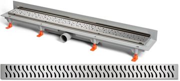 CHUDĚJ sprchový žlab 750 mm, ke stěně, boční odtok DN 40, rošt HARMONY, plast/matná nerez ocel CH 750 HN 3 Obrázek - fotka