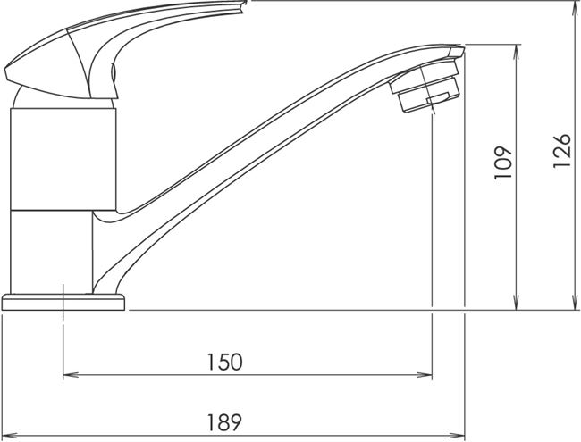 NOVASERVIS METALIA ECO+ dřezová baterie, chrom 57096,0E Technický nákres