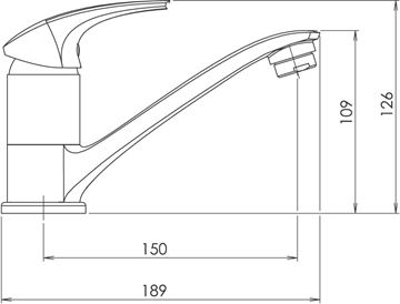 NOVASERVIS METALIA ECO+ dřezová baterie, chrom 57096,0E Technický nákres