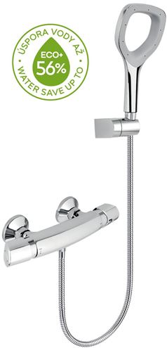 NOVASERVIS METALIA ECO+ sprchový set s termostatickou baterií, ruční sprcha, hadice, držák, chrom 57961,0E Obrázek - fotka