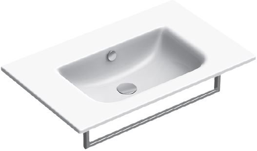 CONCEPT S umyvadlo 80 cm, bez otvoru pro baterii, s přepadem, Cataglaze 0720810001 Obrázek - Hlavní obrázek