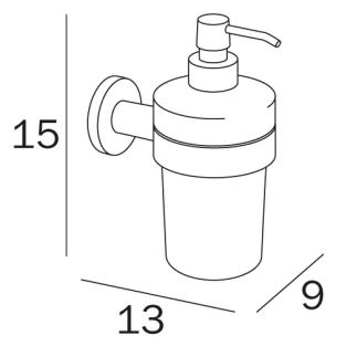 INDA TOUCH dávkovač tekutého mýdla 250 ml, nástěnný, chrom A46670CR21 Technický nákres