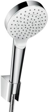 HANSGROHE CROMETTA 1JET sprchová souprava 3-dílná, ruční sprcha pr. 100 mm, hadice, držák, bílá/chrom