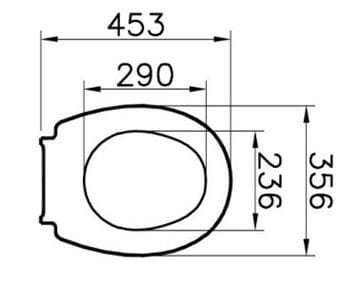 CONCEPT 100 WC sedátko, bez poklopu, bílá 115-003-506 Technický nákres