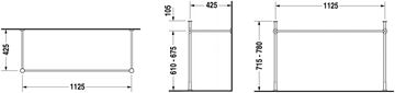 DURAVIT VERO kovový podstavec pro umyvadlo, chrom 0030741000 Technický nákres