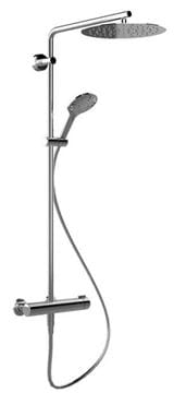 LAUFEN TWINPLUS sprchový set s termostatickou baterií, horní sprcha, ruční sprcha se 3 proudy, tyč, hadice, chrom