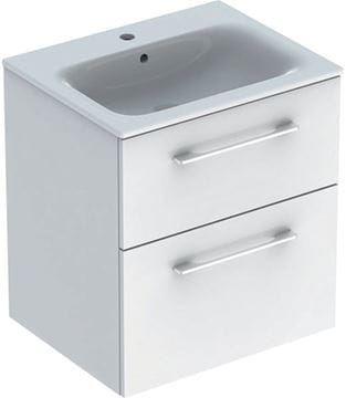GEBERIT SELNOVA SQUARE skříňka s umyvadlem 60x48x65,2 cm, 2 zásuvky, lesklá bílá