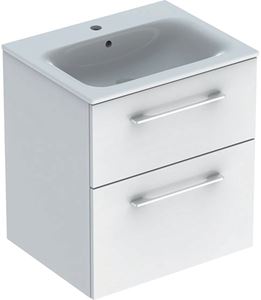GEBERIT SELNOVA SQUARE skříňka s umyvadlem 60x48x65,2 cm, 2 zásuvky, lesklá bílá