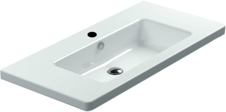 CONCEPT 300 umyvadlo 100 cm, s otvorem pro baterii a přepadem, Cataglaze 100CO300 Obrázek - Hlavní obrázek
