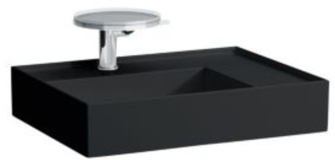 KARTELL BY LAUFEN umyvadlo 60 cm, s otvorem pro baterii, bez přepadu, lesklá černá H8103340201111 Obrázek - Hlavní obrázek
