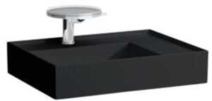 KARTELL BY LAUFEN umyvadlo 60 cm, s otvorem pro baterii, bez přepadu, lesklá černá