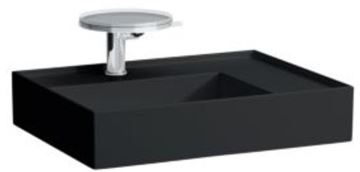 KARTELL BY LAUFEN umyvadlo 60 cm, s otvorem pro baterii, bez přepadu, lesklá černá