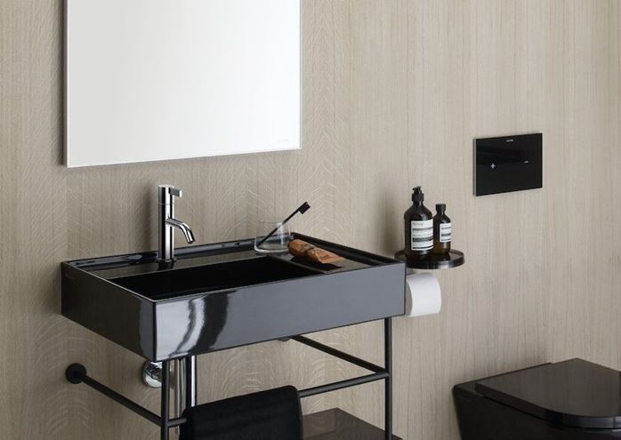 KARTELL BY LAUFEN umyvadlo 60 cm, s otvorem pro baterii, bez přepadu, lesklá černá H8103340201111 Obrázek - fotka