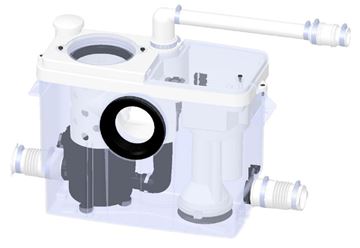 SFA SANIBROY SANIWALL PRO UP montážní prvek pro WC 113 cm, se splachovací nádržkou a přečerpávacím systémem, s tlačítkem, sklo, bílá WALLPROUPD Obrázek - fotka