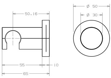 CONCEPT 300 nástěnný držák ruční sprchy, chrom PM10030/CO Technický nákres