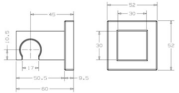 CONCEPT 300 nástěnný držák ruční sprchy, chrom PM10031/CO Technický nákres