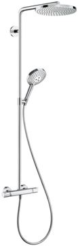HANSGROHE RAINDANCE S SHOWEPIPE 240 sprchový set s termostatickou baterií, horní sprcha, ruční sprcha se 3 proudy, tyč, hadice, chrom