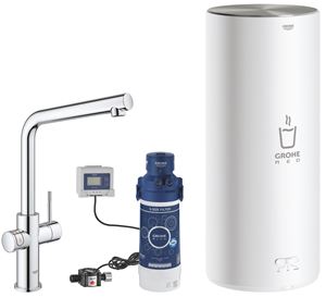 GROHE RED DUO dřezová elektronická baterie, s ohřevem, velikost L, GROHE ChildLock, napájení ze sítě, chrom