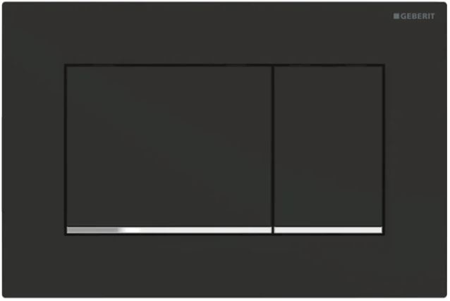GEBERIT SIGMA 20 ovládací tlačítko pro dvě splachování, easy-to-clean, plast, matná černá/lesklý chrom 115.883.14.1 Obrázek - Hlavní obrázek