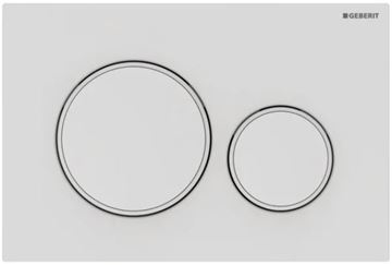 GEBERIT SIGMA 20 ovládací tlačítko pro dvě splachování, easy-to-clean, plast, matná bílá/bílá