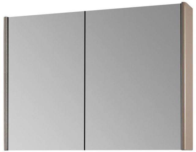 DŘEVOJAS ENZO GA2OE 100 zrcadlová skříňka 95,6x74,1x15,3 cm, osvětlení s regulací stmívání, s vypínačem a el. zásuvkou, lamino/MDF, vysoce lesklá béžová 59579 Obrázek - Hlavní obrázek