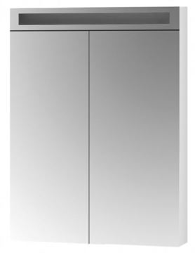 DŘEVOJAS AIR GA2OE 60 zrcadlová skříňka 60x82x13,8 cm, osvětlení, s vypínačem a el. zásuvkou, lamino, lesklá bílá