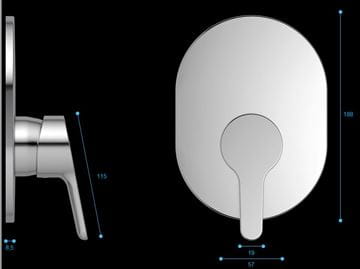 CONCEPT E50 vanová podomítková baterie, s přepínačem, s tělesem, chrom A 6687 AA Technický nákres