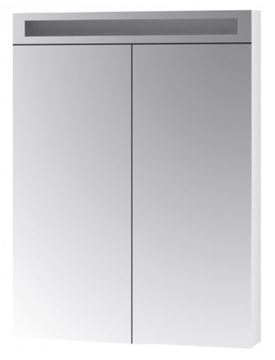 DŘEVOJAS MAX GA2O 60 zrcadlová skříňka 60x82x13,8 cm, osvětlení, lamino, lesklá bílá