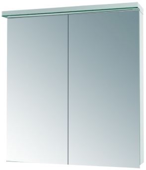 DŘEVOJAS ASTON GA2OE 80 zrcadlová skříňka 80x76,5x21 cm, osvětlení, s vypínačem a el. zásuvkou, lamino, lesklá bílá 137304 Obrázek - Hlavní obrázek