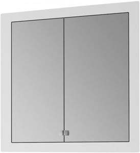 DŘEVOJAS GRID GA2OE 60 zrcadlová skříňka vestavná 72,4x86,3x14 cm, osvětlení, s el. zásuvkou, lamino, vysoce lesklá bílá