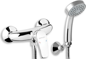 NOVASERVIS METALIA 57 sprchový set s baterií, ruční sprcha, hadice, držák, chrom