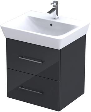 CONCEPT 100 skříňka pod umyvadlo 52,4x43,3x55,8 cm, 2 zásuvky, antracit